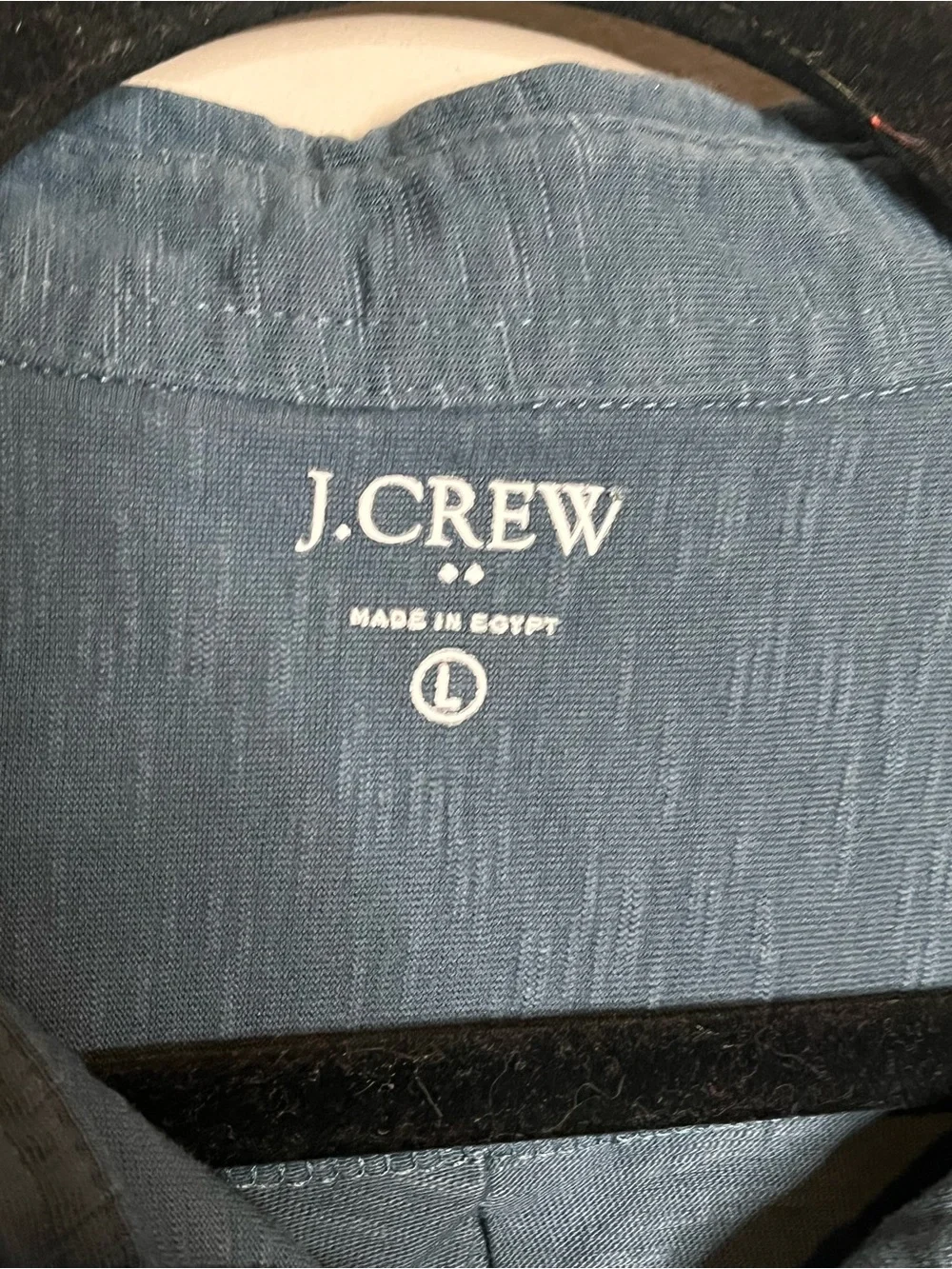 J.CREW Blue Slub Cotton Short Sleeve Button Front Camp Shirt Men’s L